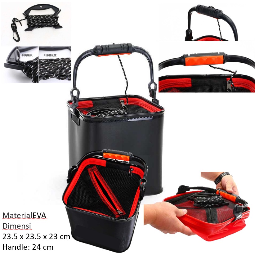 Touchstore1 KOTAK UMPAN HIDUP BOX UMPAN PANCING LIPAT KOTAK UMPAN MANCING FOLDING BAG WADAH UMPAN PA