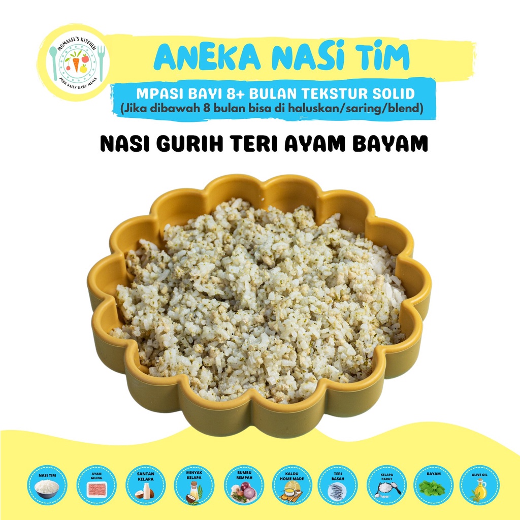 

NASI GURIH TERI AYAM BAYAM (MPASI FROZEN)