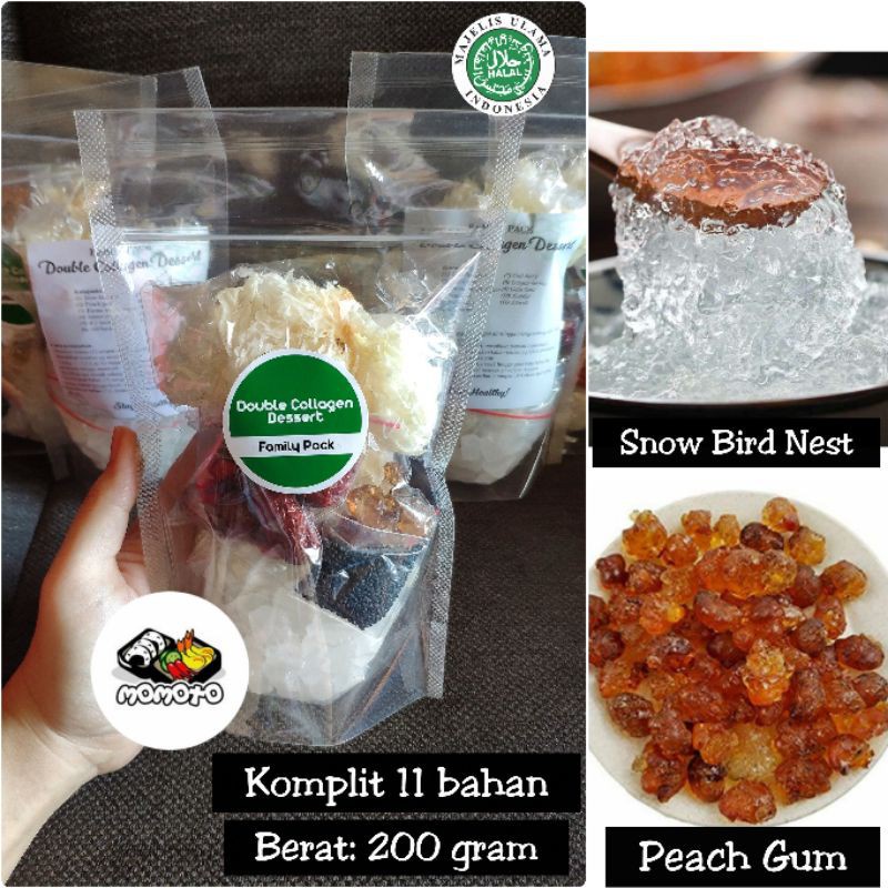 

Double Collagen Dessert Peach Gum Snow Bird Family Pack 11 bahan lengkap kemasan besar jumbo