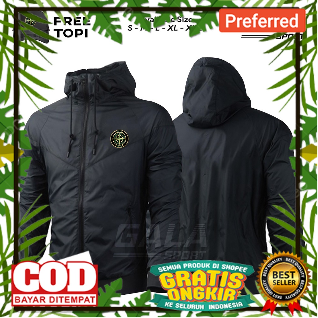 OOTD KEREN JAKET TRENDY 2023 /JAKET STONE ISLAND PARASUT WATERPROOF BOLAK BALIK PRIA WANITIA SIZE S-
