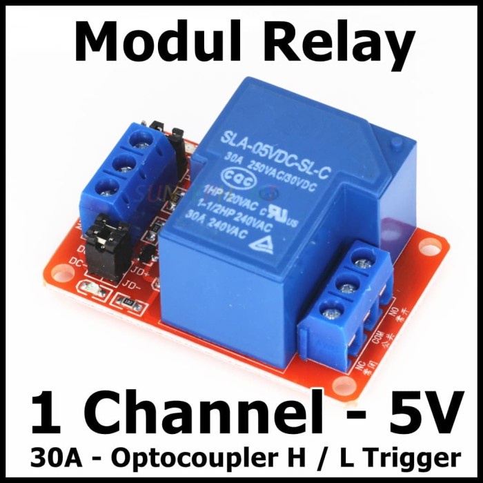 Modul Relay 1 Channel 5 Volt 5v Beban 30A With Optocoupler High Low