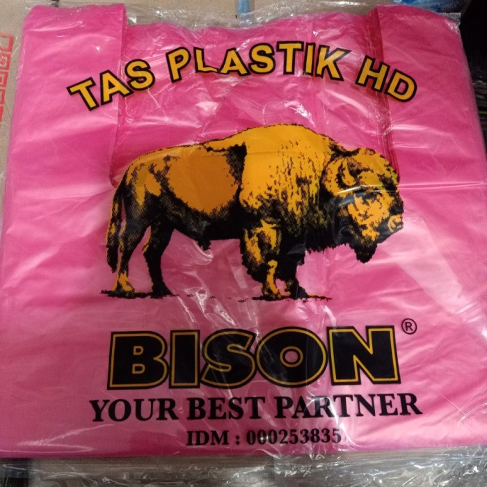 Kantong Plastik Kresek BISON PINK HD PE TEBAL Ukuran 30 kantong Pink