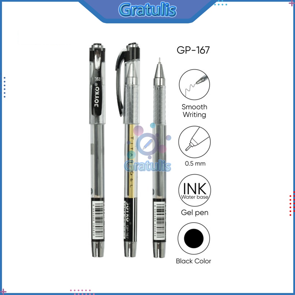 

PULPEN GEL JOYKO [GP-167/0.5MM/1 PCS] / BOLPOIN JOYKO 1 PAK GEL / BOLPOINT JEL 1 BUAH
