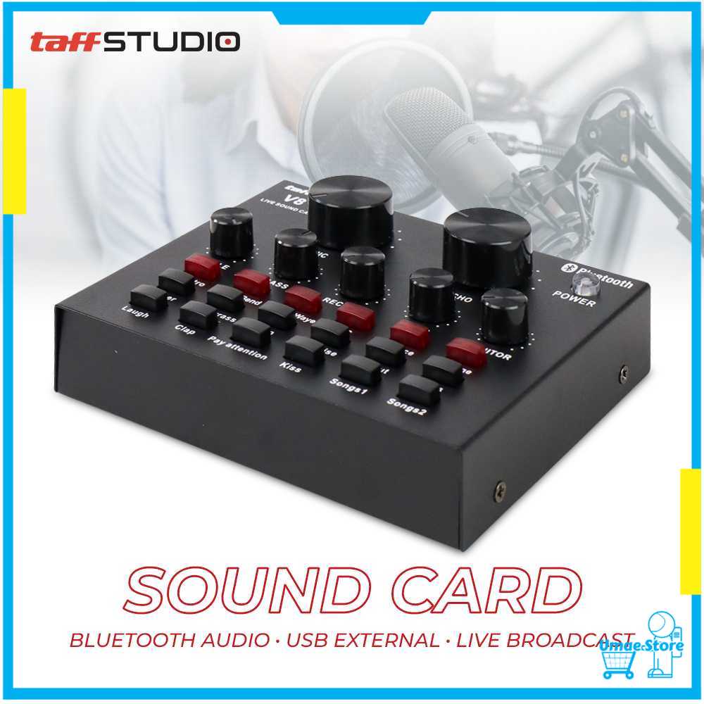 TaffSTUDIO Bluetooth Audio USB External Soundcard Live Broadcast - V8 [100% ORIGINAL]