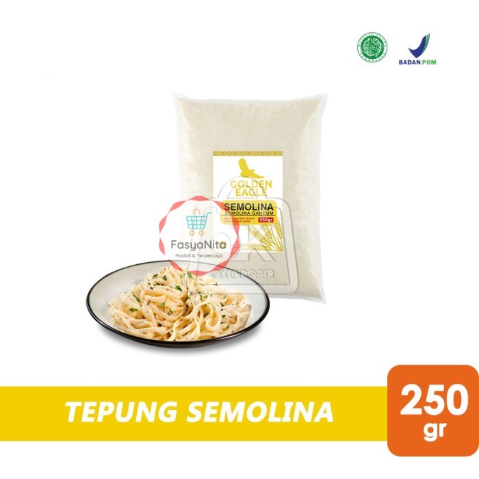 

Semolina Pasta Flour / Tepung Gandum Pasta Golden Eagle (Repack 250gr) - FasyAnita Mart Denpasar