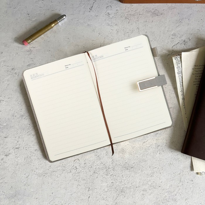 

Buku Kerja Notebook Tulis Binder Agenda Catatan Memo Diary Bahan Kulit - Grey