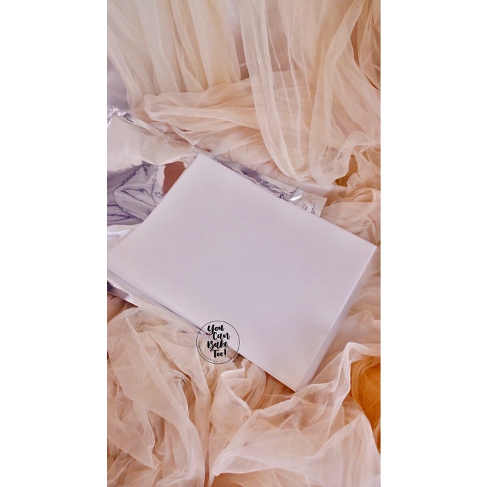 

Promo Terbaru Edible Icing Paper / Kertas Gula / Sugar Sheet / Edible Print- white