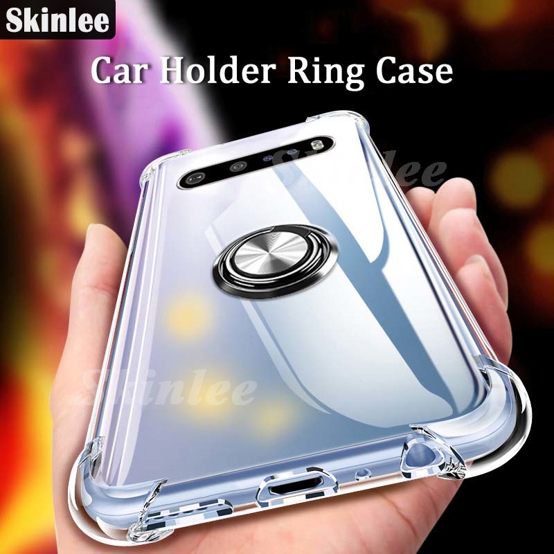 For LG V60 ThinQ casing case Clear Softcasing case Transparent Bracket Ring Airbag Protection Phone 