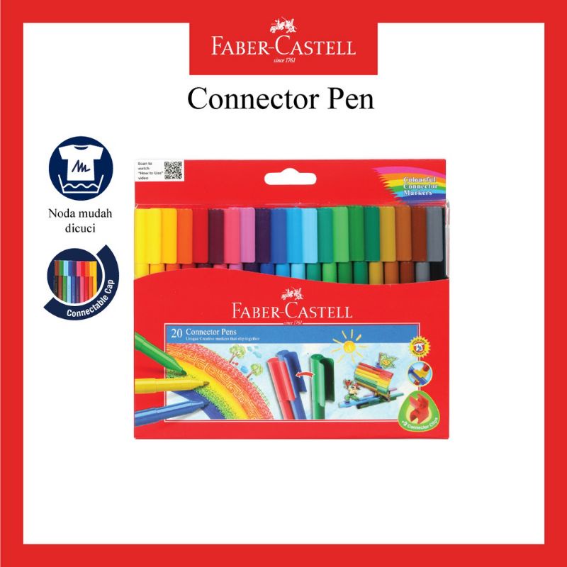 

Spidol/Connector Pen Faber Castell 20 warna ( 1 set )