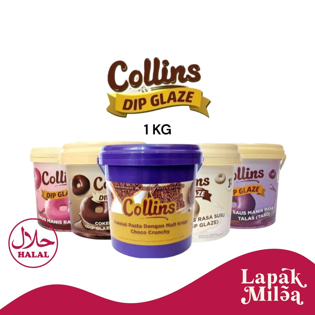 

[1 KG] Collins Goldenfill Choco Crunchy / Collins Dip Glaze / Collins Coklat / Collins Strawberry Susu Tiramisu Green Tea Taro Cappucino