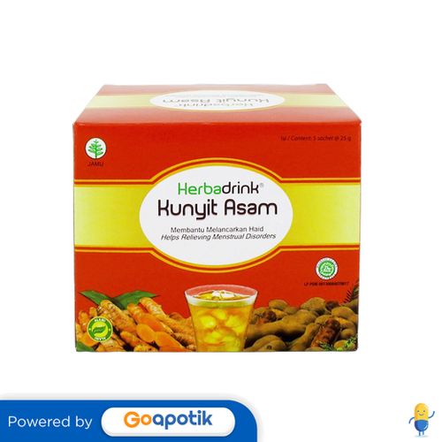 

Herbadrink Kunyit Asam 25 Gram Box 5 Sachet