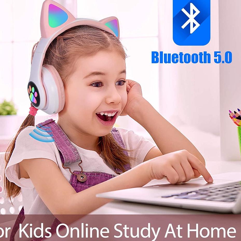 || AFZWP Headphone telinga kucing karakter Gaming Bluetooth airphone Wireless hearphone game headset