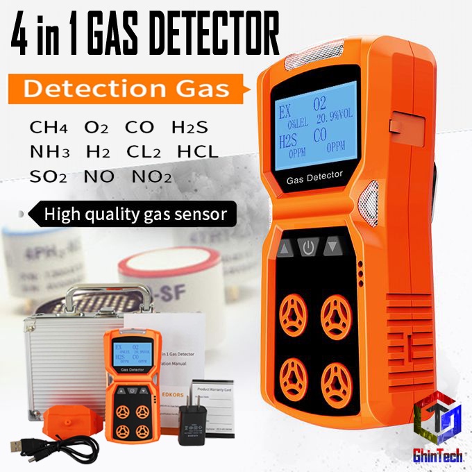 4 in 1 Detector Udara Gas Monitor H2S O2 CO LEL Multi Detektor ADKS PX4 X4 SNDWAY SW7500A PRO Gas Mu