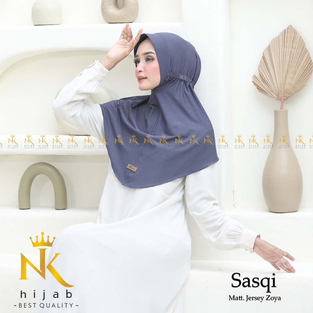 Jilbab Instan Pet Tali Sasqi Jersey Zoya by NK Collection Serut Jokowi