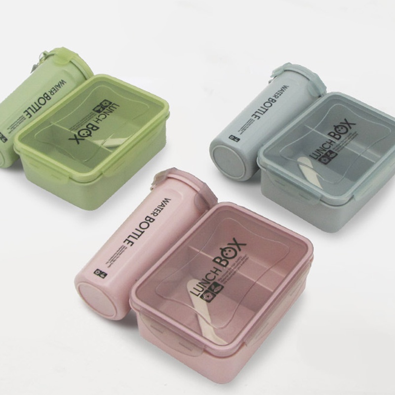 LUNCH BOX SET / KOTAK BEKAL SET / KOTAK NASI SET FREE BOTOL MINUM & SENDOK 8216 500ML