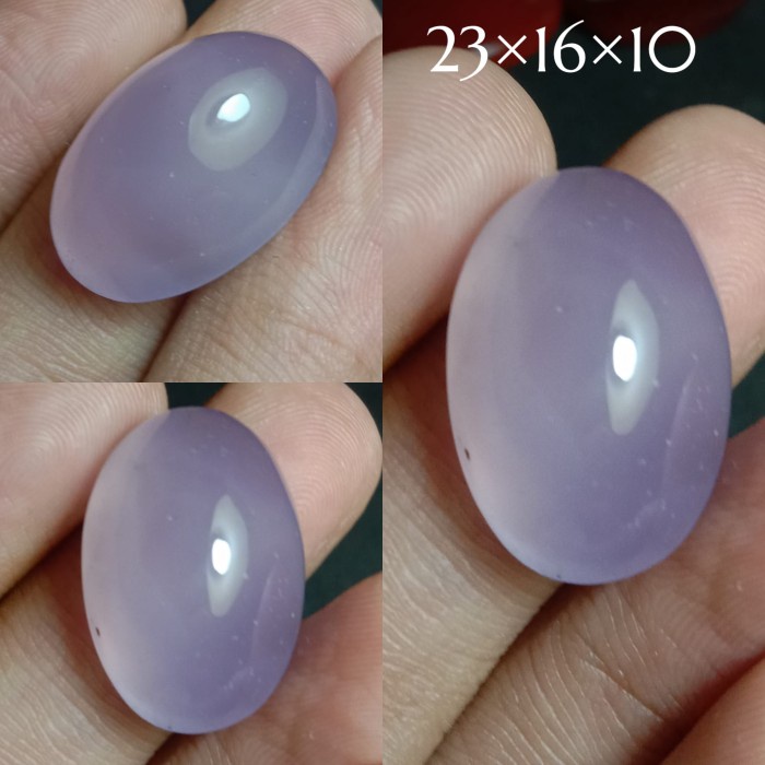 Natural Batu Akik Lavender Warna Ungu Kecubung Motif Gambar Antik 2