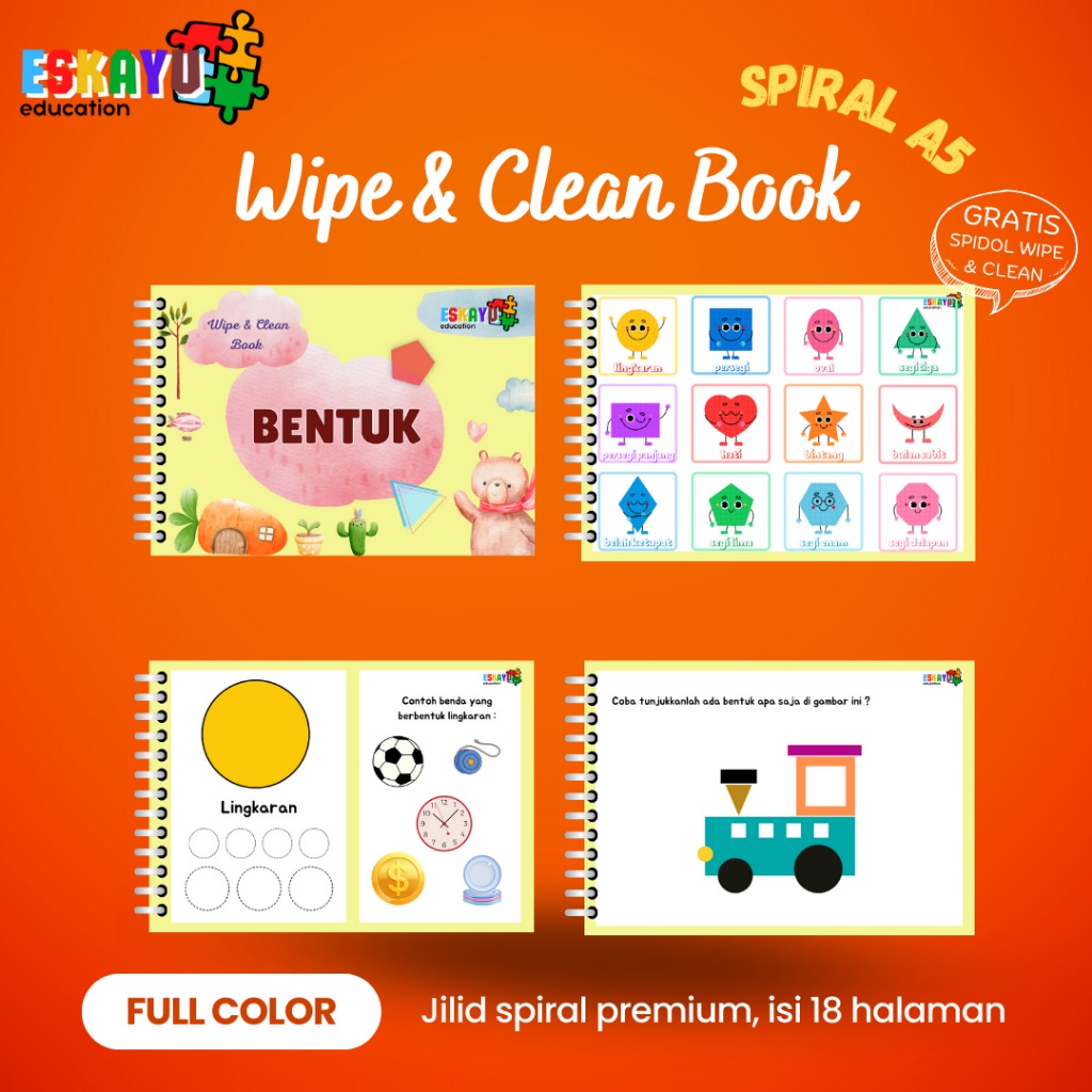 

11A. BUKU WIPE AND CLEAN SERIES / buku anak/ buku balita / buku belajar edukasi anak / buku pertama anak / pengenalan buku anak / montessory book