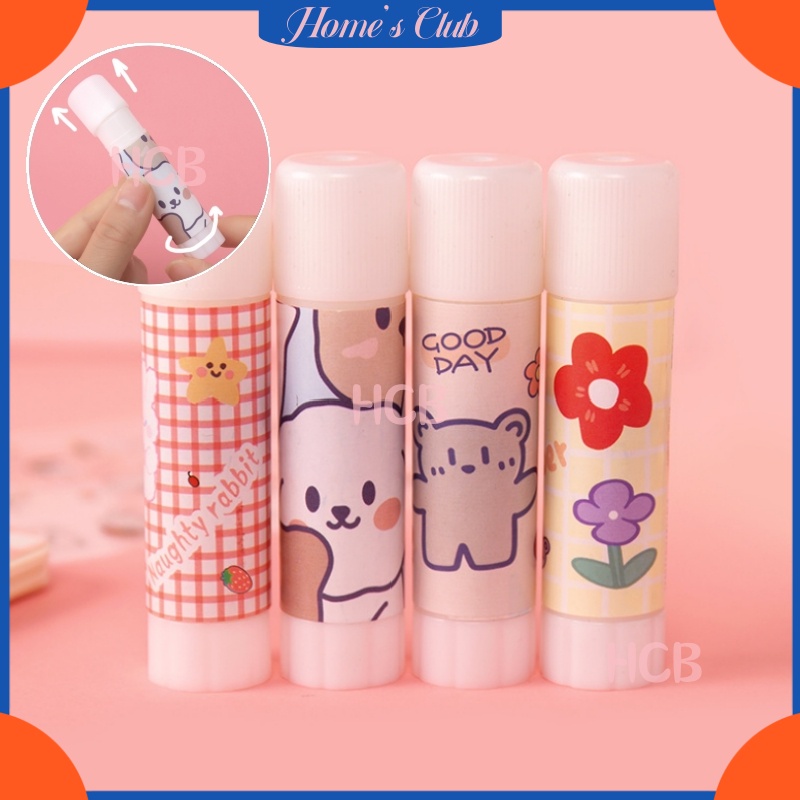 

HCB Lem Padat Kartun / Lem Kertas stick / PVA Lem Padat Perlengkapan Kantor / Lem Batang Motif Kartun / Lem putar katakter