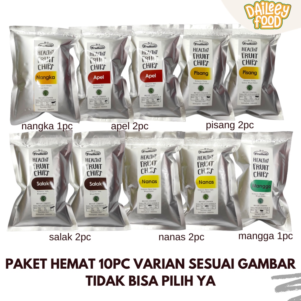 

PAKET HEMAT 10x100Gram Kripik Keripik Nangka Apel Pisang Salak Mangga Rambutan Nanas - Frutten Oleh-Oleh Khas Malang