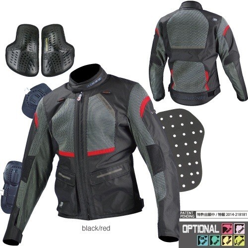 Komine JK-102 Pro Turing 3D Original - Black Red