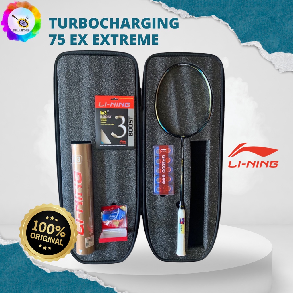 RAKET BADMINTON LINING TURBOCHARGING 75 EX EXTREME 75EX EXTREME BOX ORIGINAL
