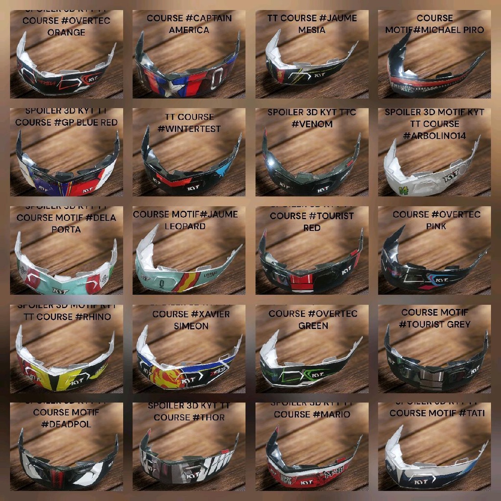 SPOILER 3D KYT TT COURSE STICKER MOTIF #TOURIST RED