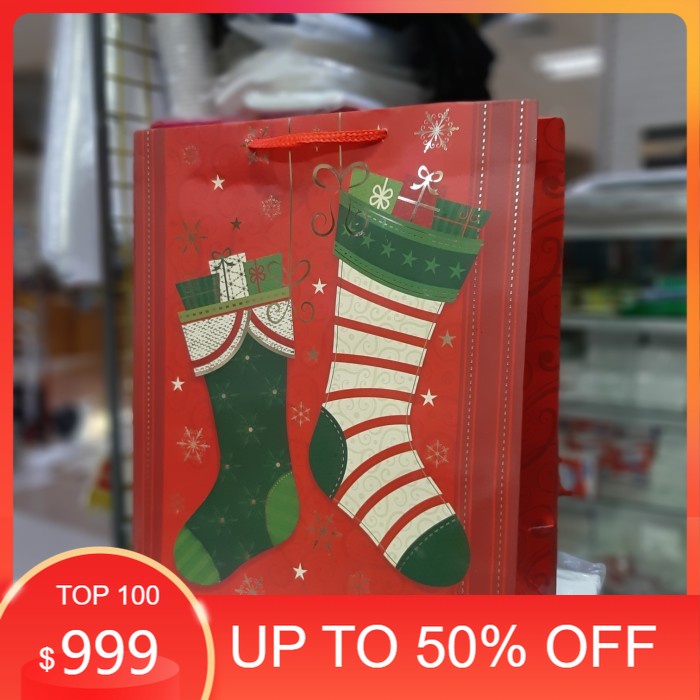 

HADIAH NATAL/DEKORASI NATAL/ Paperbag Christmas( Natal)/ Goddiebag/ Souvenir Natal uk 25X30