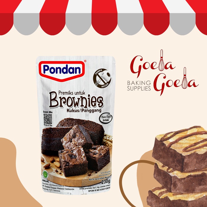 

Pondan Brownies / Brownis kukus atau panggang