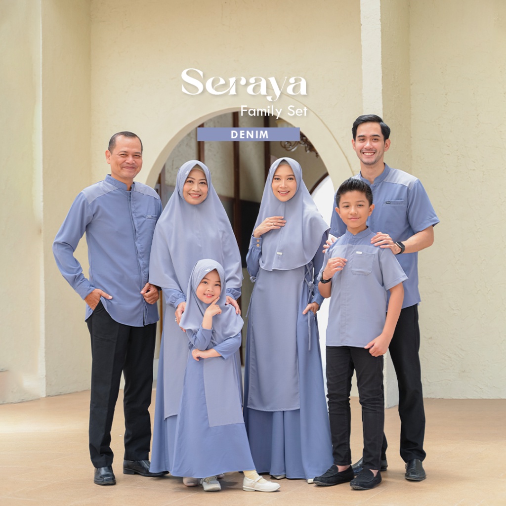 NAISHA OFFICIAL - DENIM Seraya Family Set | Sarimbit | Baju Lebaran