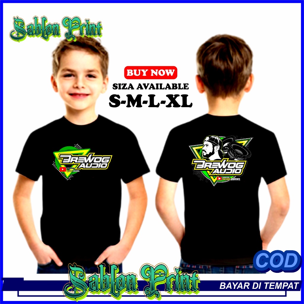 KAOS ANAK ANAK MOTIF BREWOG AUDIO