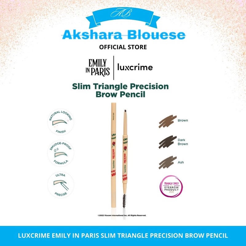 COD Luxcrime EMILY IN PARIS Slim Triangle Precision Brow Pencil (Darkbrown, Ash, Brown)
