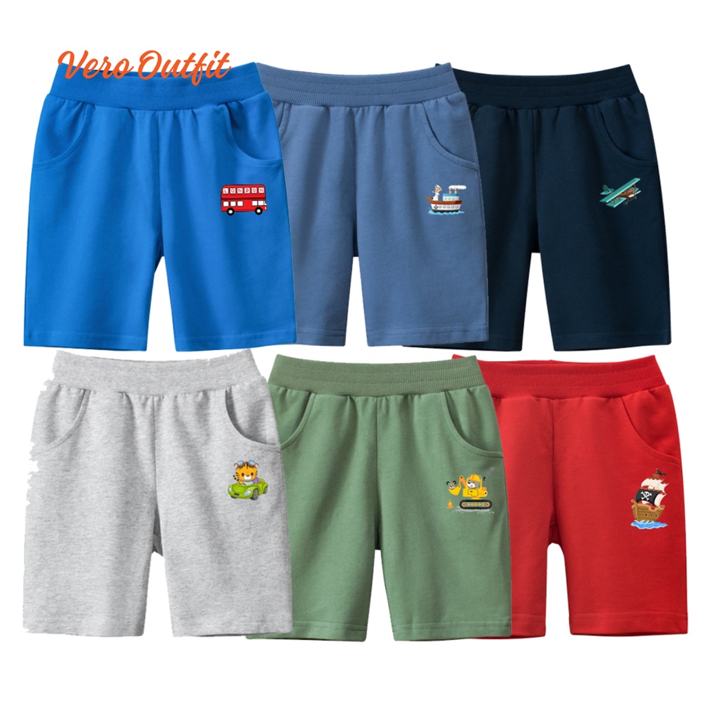 Celana Pendek Jogger Short Pants Boxer Kolor Harian Santai Anak Laki Laki Perempuan Free Reequest Mo