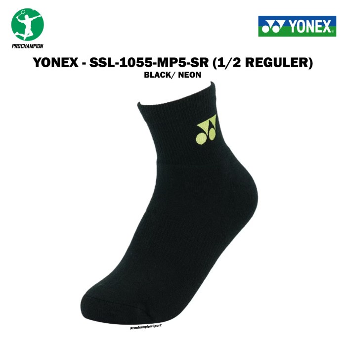 Kaos Kaki Badminton  Yonex SSL 1055 MP5 SR Ladies Black Neon Reguler