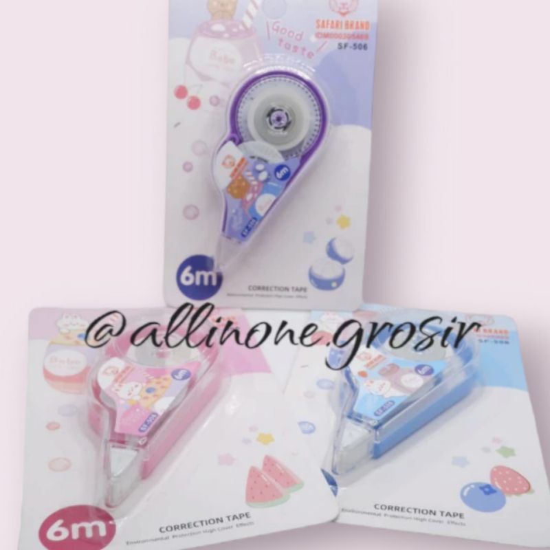 

Murah (SF506 SATUAN) CORRECTION TAPE PITA KOREKSI TIPE EX X ROLL KERTAS KARAKTER LUCU SAFARI BRAND 6M