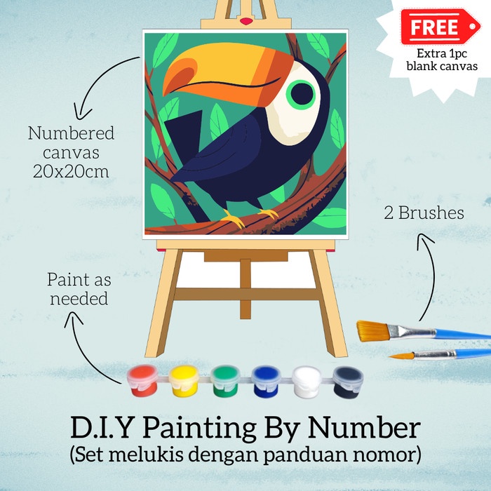 

Set melukis kanvas dengan panduan gambar karakter anak usia 3 4 tahun - Kucing