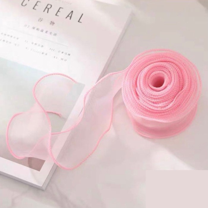 

PITA GELOMBANG BAHAN SILK ORGANZA / WAVE GOLDTAIL RIBBONS - Pink
