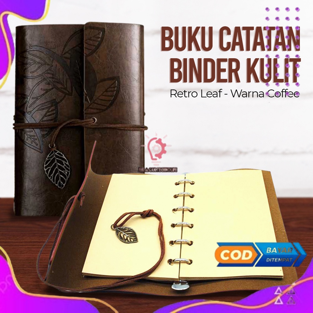 

Buku Catatan Binder Kulit Retro Leaf - B-606 - Coffee - Termurah