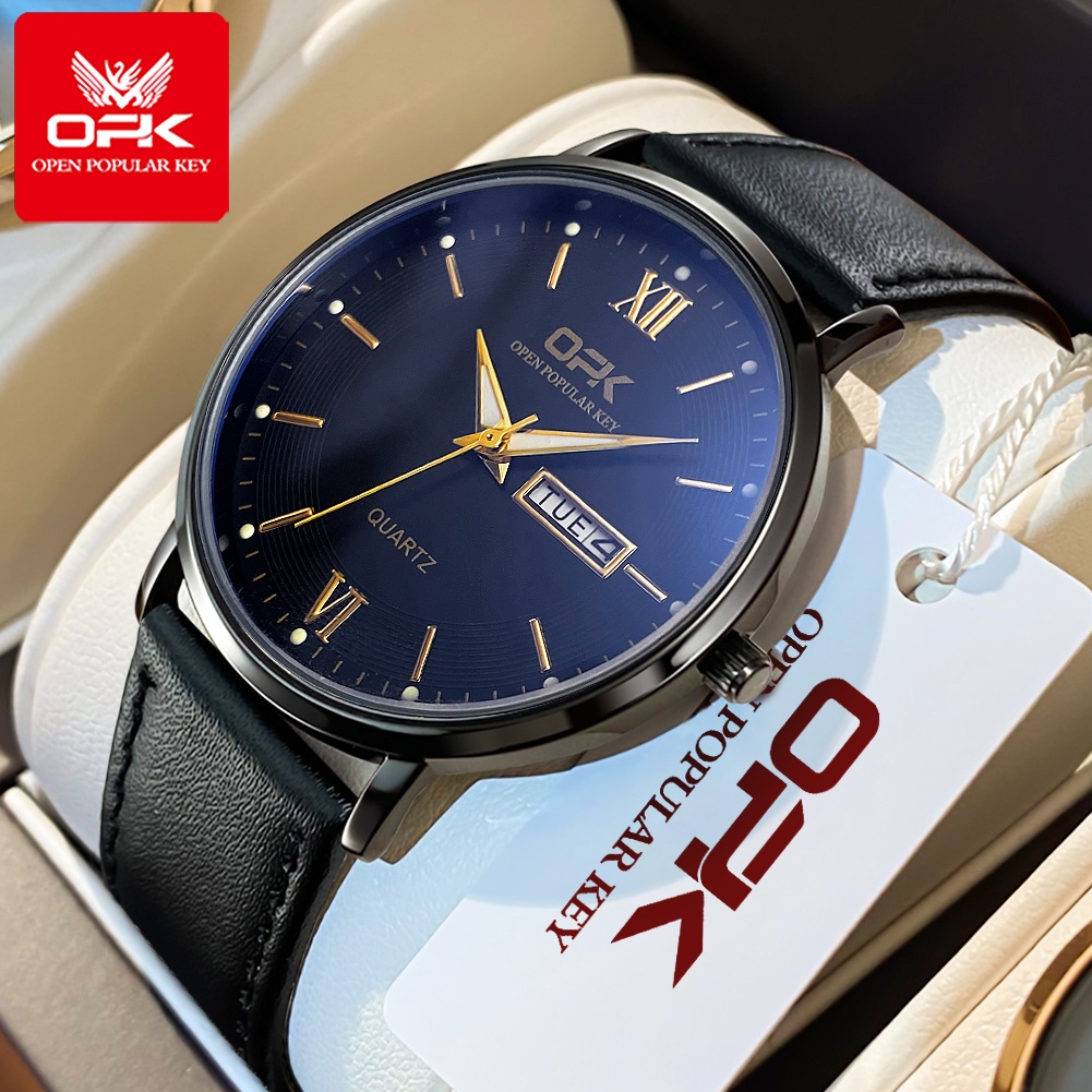 OPK Jam Tangan Pria Original Anti Air Tahan Murah Sport Kulit Gaya Baru Watch Cod