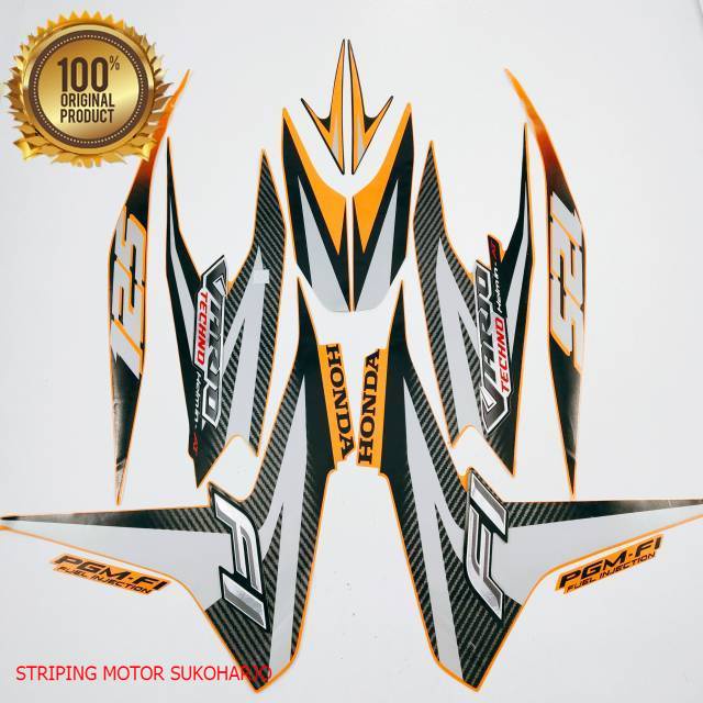 (ORI) striping honda vario 125 old 2012 oren kualitas original