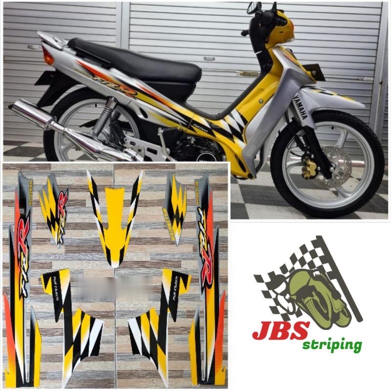 striping  yamaha f1z r fiz r silver kuning millenium tahun 2000 stiker lis f1zr fiz r fis r