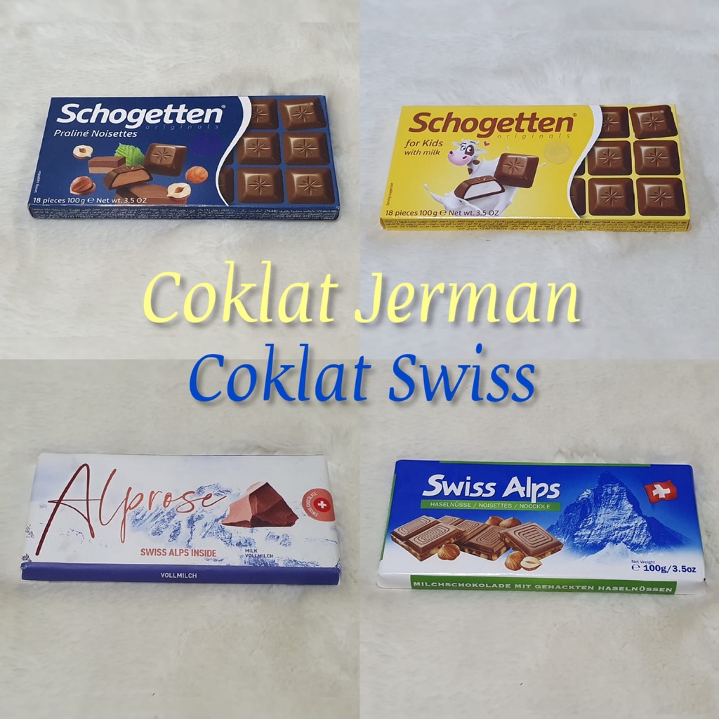 

Coklat Jerman | Coklat Swiss | Coklat Schogetten | Coklat Swiss Alp | Coklat Alprose | Coklat Belgia