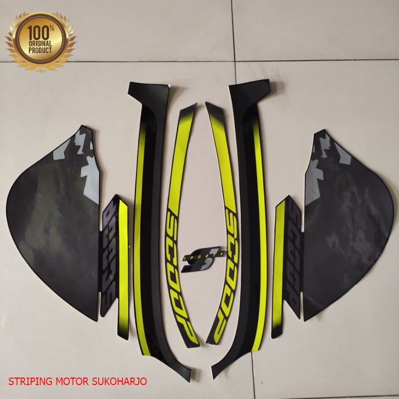 (ORI)  striping  honda scoopy 2021 hitam lis stabilo kualitas original