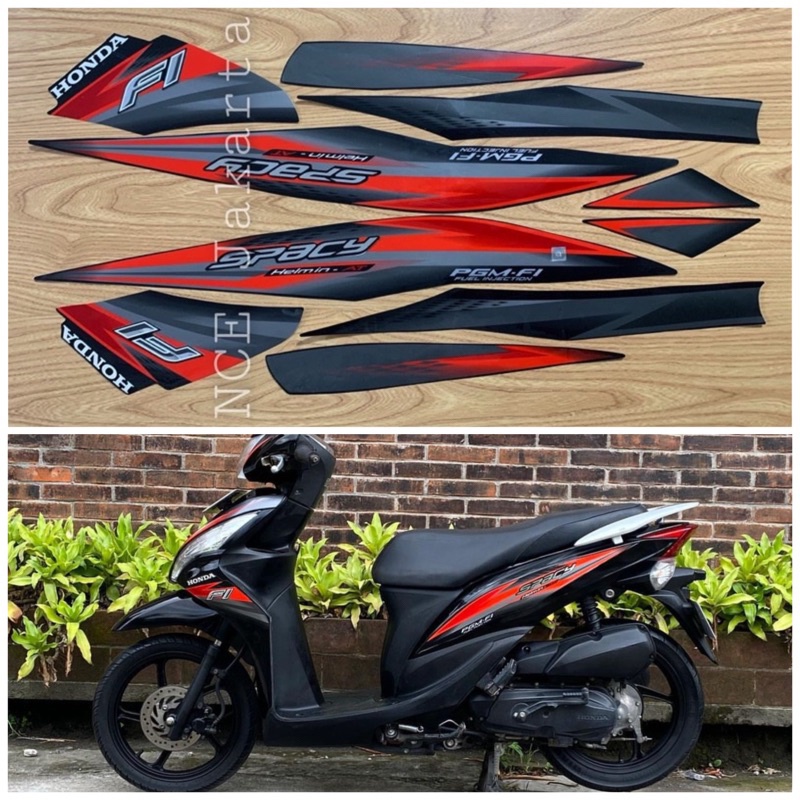 STIKER STRIPING SPACY FI 2013 HITAM