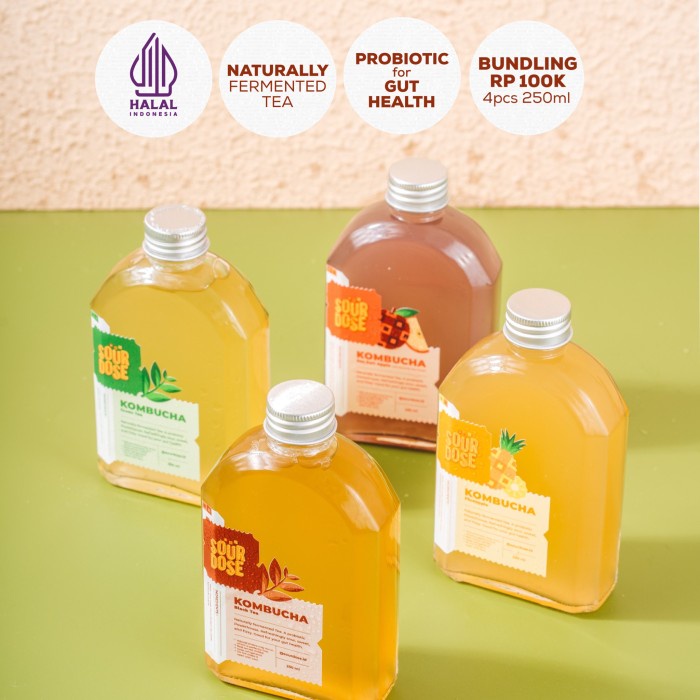 

Ready [BUNDLING, LEBIH HEMAT] Kombucha 250ml - 4 Bottle | by Sourdose