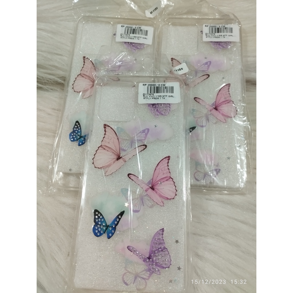Case Silikon VIVO Y15S Motif Girl Butterfly / Flower Premium
