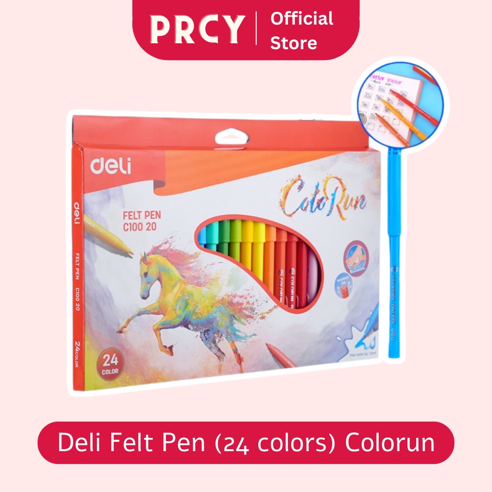 

Spidol Warna Deli Felt Pen 24 colors Peralatan Menggambar Anak Spidol