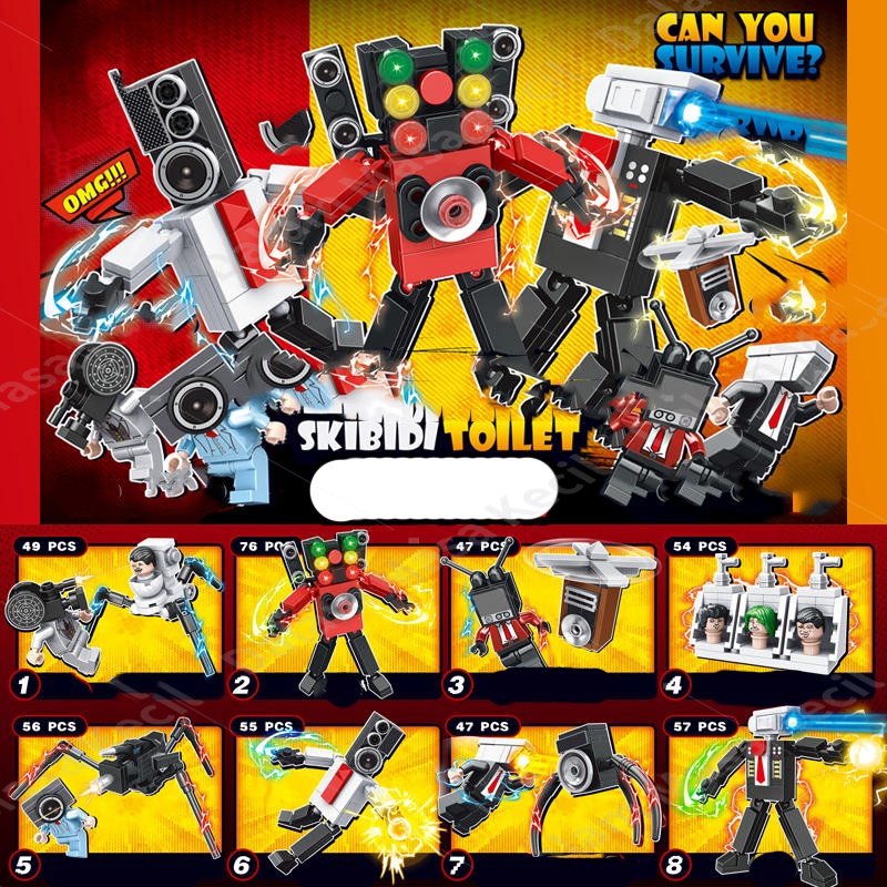 wijaya Skibidi Toilet Man Blocks,/Monitor Man Skibidi Toilet Speakerman Mainan Model Titan/Blok Bang