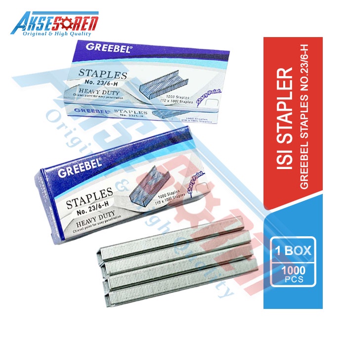 

Aksesoren Isi Staples Greebel 1 Box / Refill Stapler / Isi Ulang Klip / Isi Tapler Cekrekan