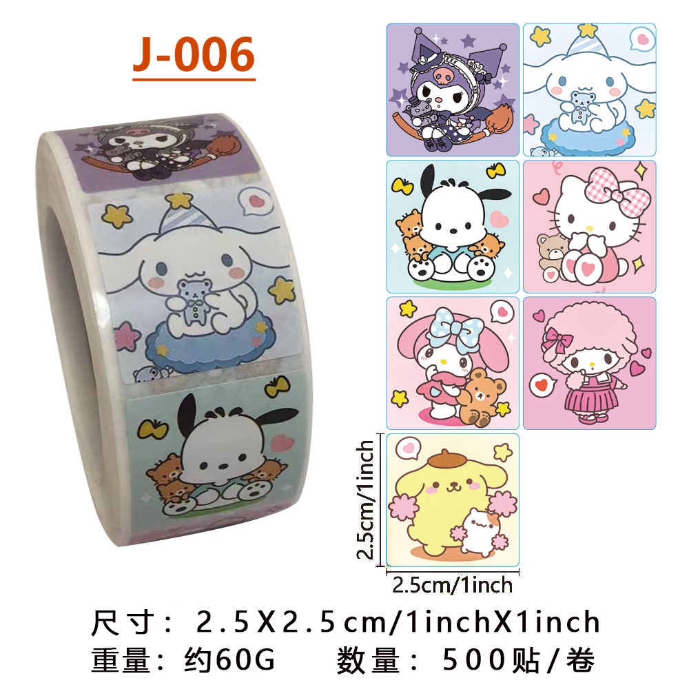 

STIKER LABEL THANK YOU STICKER ROLL LABEL BOX HAMPERS DIARY TUMBLER SANRIO FAMILY CINNAMOROL KUROMI POCHACCO HELLO KITTY