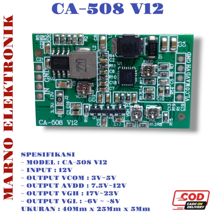 PART GACUN TCON BOOST MODUL CA-508 LCD UNIVERSAL VCOM VGL VGH AVDD ADJUST